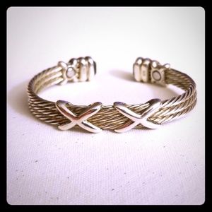 Sterling Silver Magnet Therapy Cuff Bangle